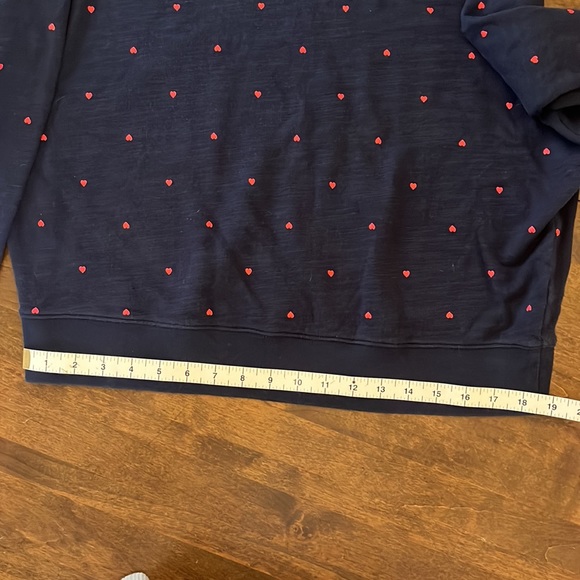 J.Crew Vintage Fleece Sweatshirt with Tiny Hearts Pattern - Picture 6 of 7